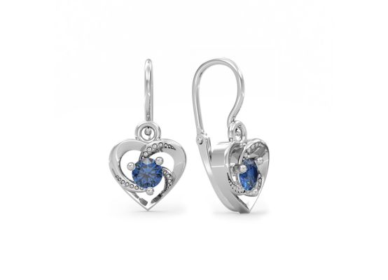 MOISS náušnice z bílého zlata SRDCE