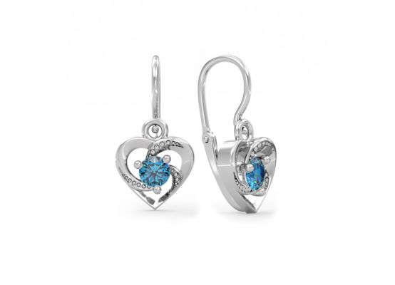 MOISS náušnice z bílého zlata SRDCE