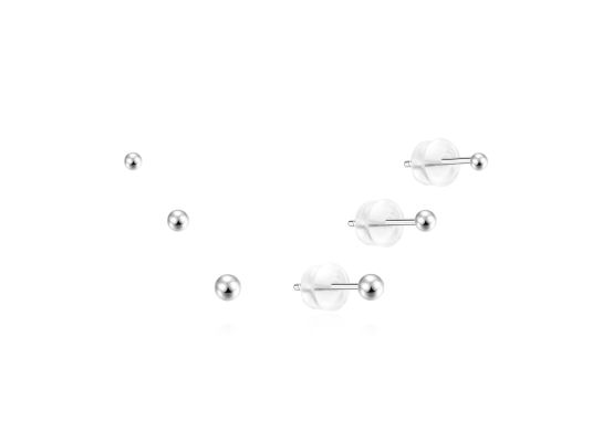 MOISS stříbrné náušnice 2-3mm