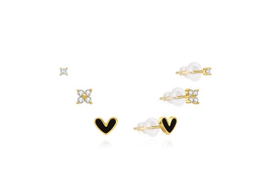 MOISS stříbrné náušnice SRDCE 2-7mm