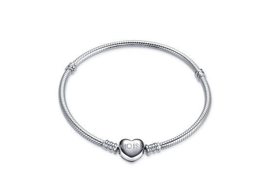 MOISS stříbrný náramek na korálek SRDCE
