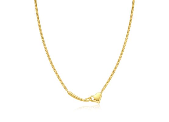 MOISS stříbrný náhrdelník GOLD SRDCE