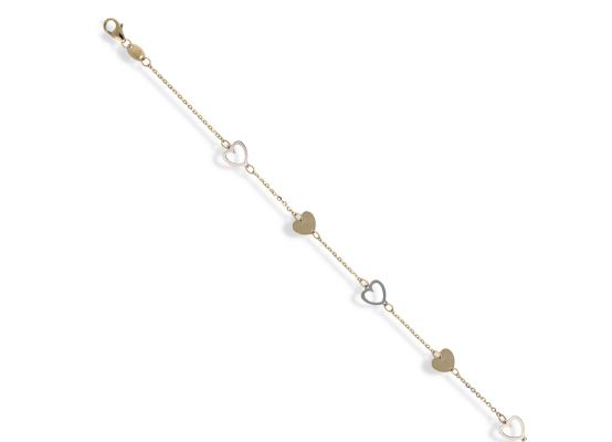 MOISS náramek ze žlutého zlata SRDCE BICOLOR