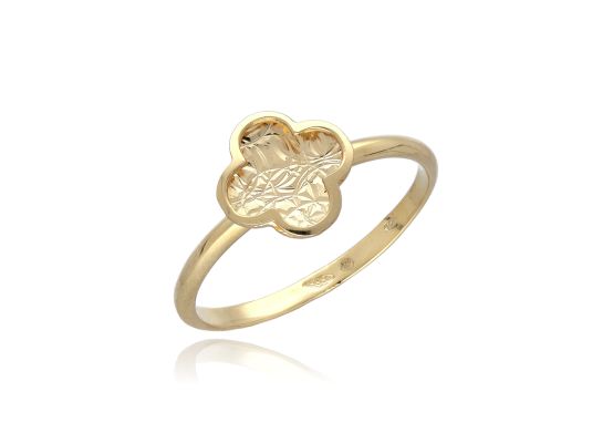 MOISS prsten ze žlutého zlata KVĚTINA