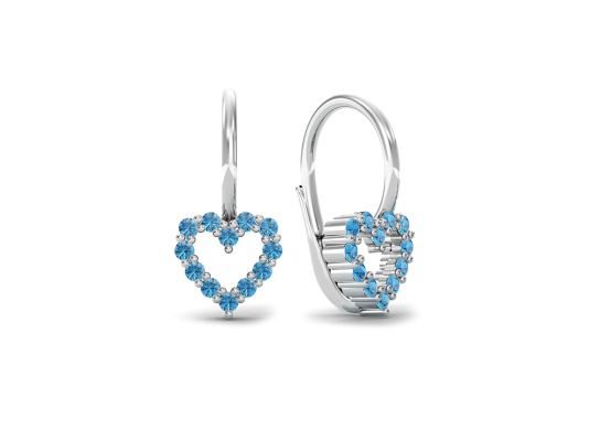 MOISS náušnice z bílého zlata SRDCE