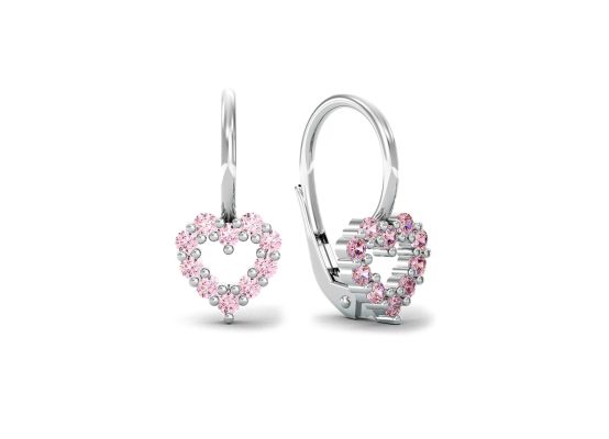 MOISS náušnice z bílého zlata SRDCE