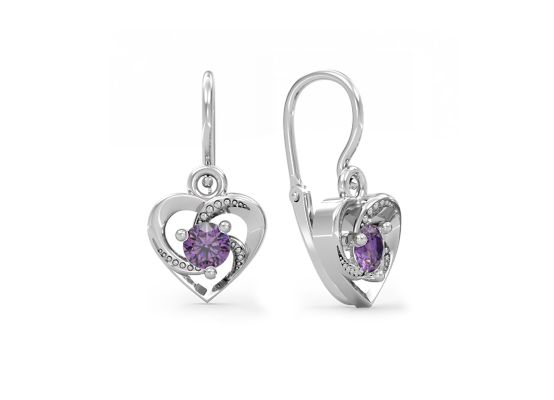 MOISS dětské náušnice z bílého zlata SRDCE