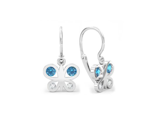 MOISS dětské náušnice z bílého zlata MOTÝL