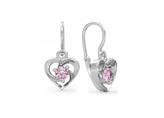 MOISS dětské náušnice z bílého zlata SRDCE