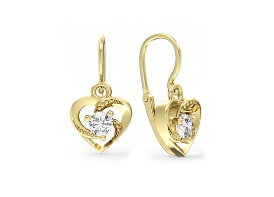 MOISS dětské náušnice ze žlutého zlata SRDCE