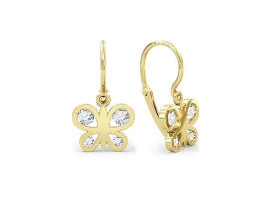 MOISS dětské náušnice ze žlutého zlata MOTÝL