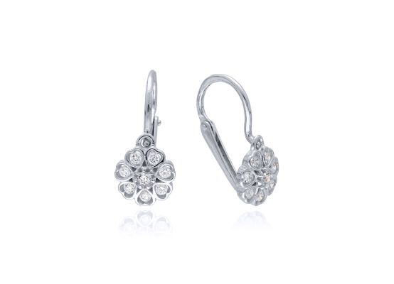 MOISS dětské náušnice z bílého zlata KVĚTINA