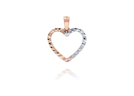 MOISS přívěsek z růžového zlata SRDCE BICOLOR