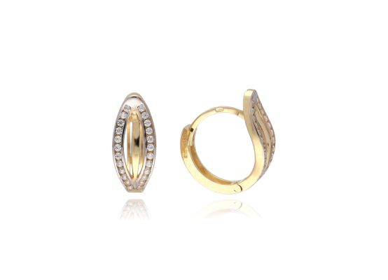 MOISS náušnice ze žlutého zlata BICOLOR