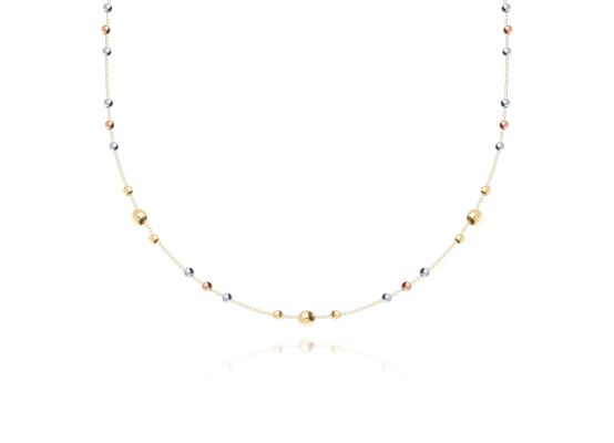 MOISS náhrdelník ze žlutého zlata TRICOLOR