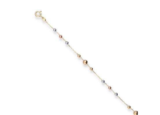 MOISS řetízkový náramek ze žlutého zlata TRICOLOR