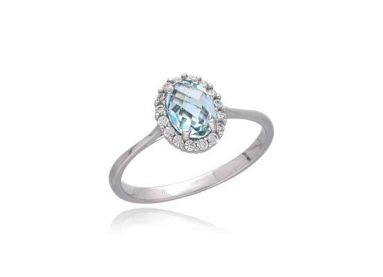 MOISS prsten z bílého zlata TOPAZ