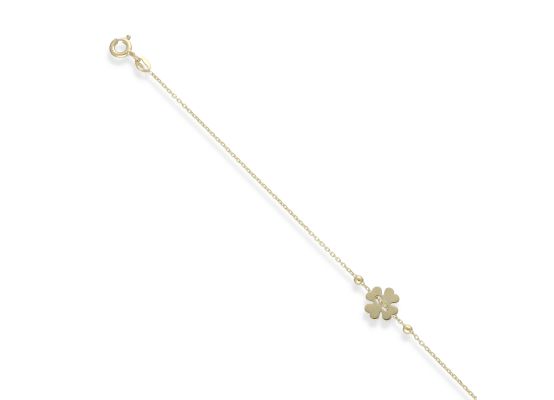 MOISS náramek ze žlutého zlata ČTYŘLÍSTEK