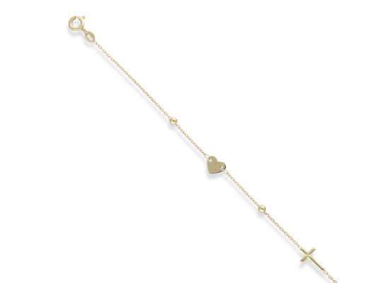 MOISS náramek ze žlutého zlata KŘÍŽEK