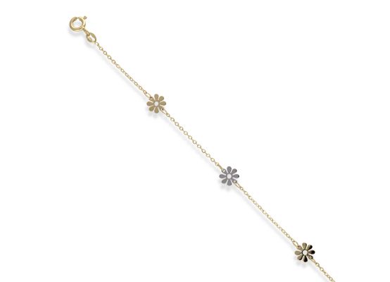 MOISS náramek ze žlutého zlata KVĚTINA BICOLOR