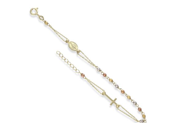 MOISS náramek ze žlutého zlata TRICOLOR