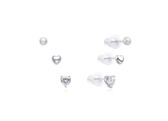 MOISS stříbrné náušnice SRDCE