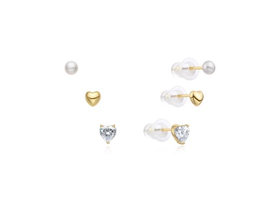 MOISS stříbrné náušnice SRDCE GOLD