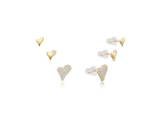 MOISS stříbrné náušnice SRDCE GOLD