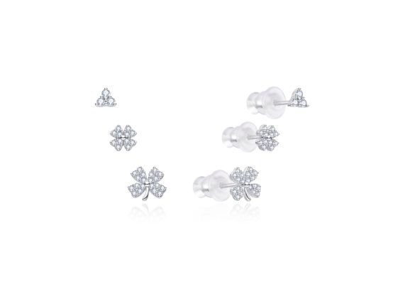 MOISS stříbrné náušnice ČTYŘLÍSTEK
