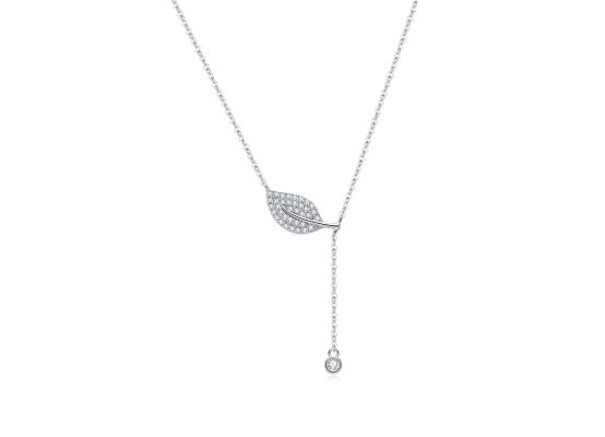 MOISS stříbrný náhrdelník LIST