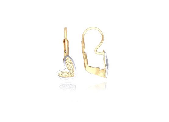 MOISS náušnice ze žlutého zlata SRDCE BICOLOR