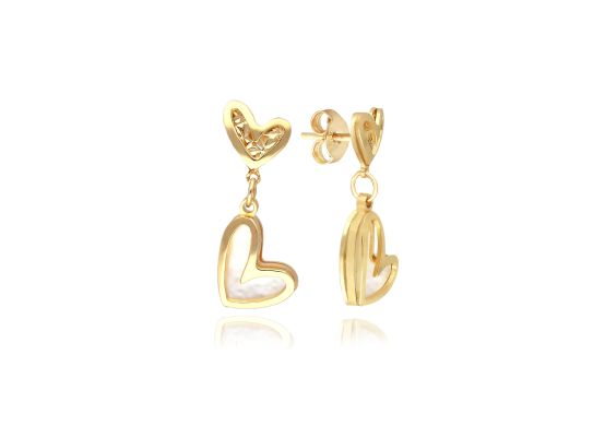 MOISS náušnice ze žlutého zlata SRDCE