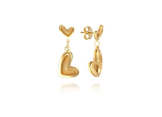 MOISS náušnice ze žlutého zlata SRDCE