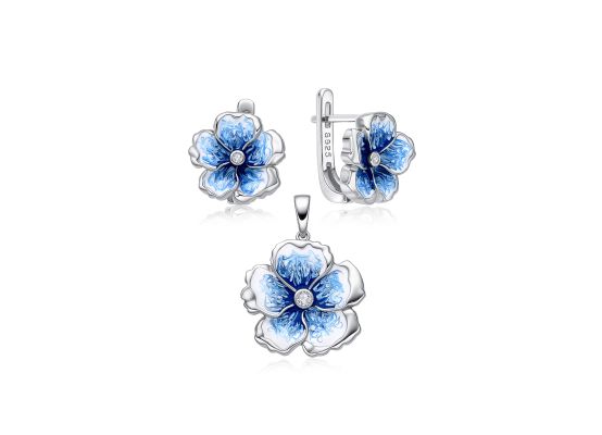 MOISS stříbrná sada SMALT KVĚTINA