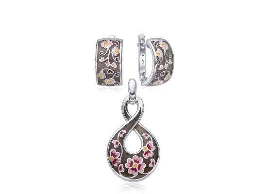 MOISS stříbrná sada SMALT KVĚTINA