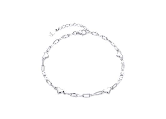 MOISS stříbrný řetízkový náramek SRDCE