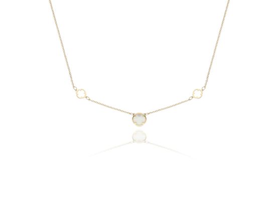 MOISS náhrdelník ze žlutého zlata ČTYŘLÍSTEK