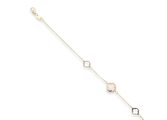 MOISS náramek ze žlutého zlata ČTYŘLÍSTEK