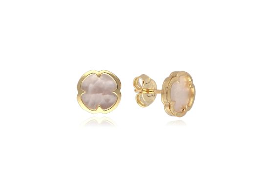 MOISS náušnice ze žlutého zlata ČTYŘLÍSTEK