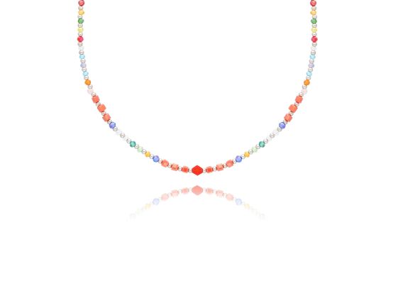 MOISS stříbrný korálkový náhrdelník