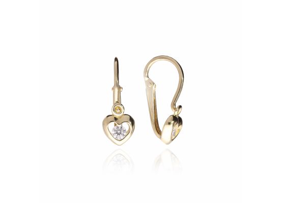 MOISS náušnice ze žlutého zlata SRDCE