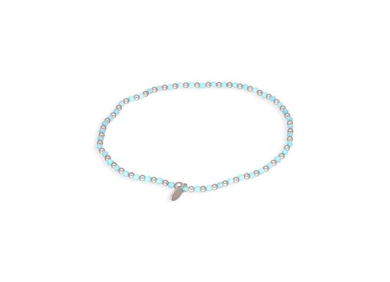 MOISS stříbrný korálkový náramek AKVAMARÍN