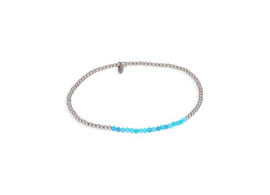 MOISS stříbrný korálkový náramek TYRKYS