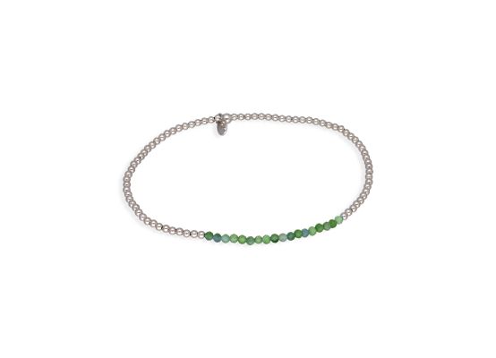 MOISS stříbrný korálkový náramek ACHÁT