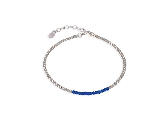 MOISS stříbrný korálkový náramek CHALCEDON