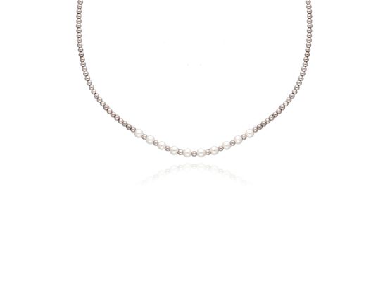 MOISS stříbrný korálkový náhrdelník