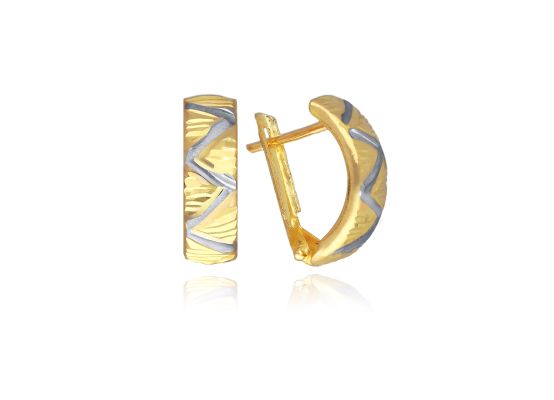 MOISS náušnice ze žlutého zlata BICOLOR