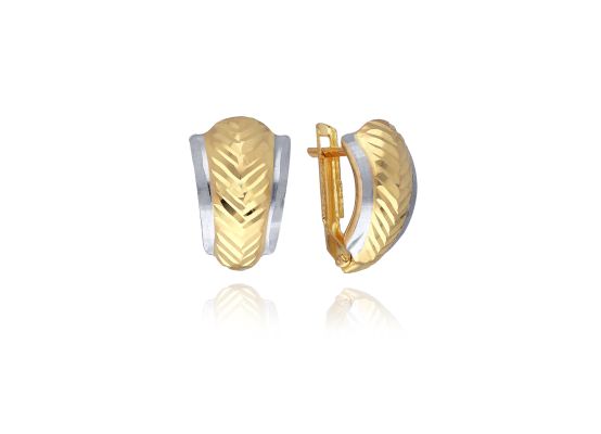 MOISS náušnice ze žlutého zlata BICOLOR