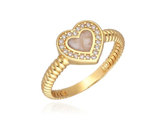 MOISS prsten ze žlutého zlata SRDCE