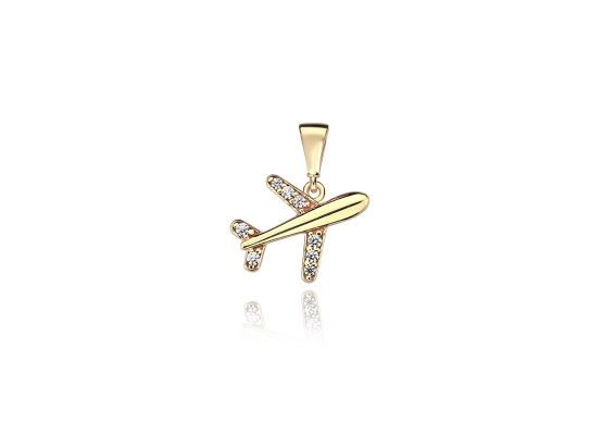 MOISS přívěsek ze žlutého zlata LETADLO